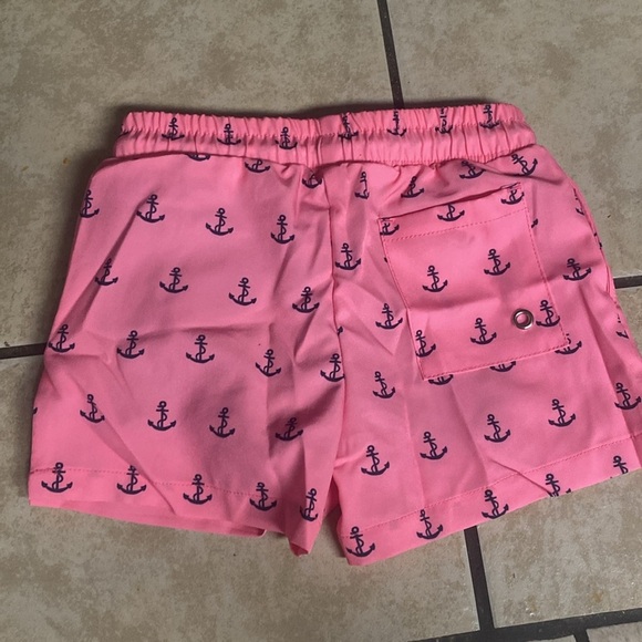 Pink Anchor Print Swim Shorts Boys 2T - Picture 2 of 7
